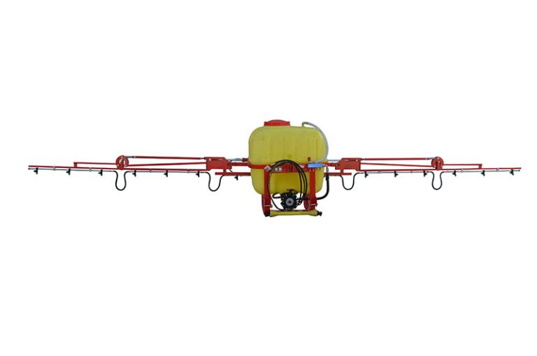 What are the applications of hydraulic boom sprayers in agriculture?